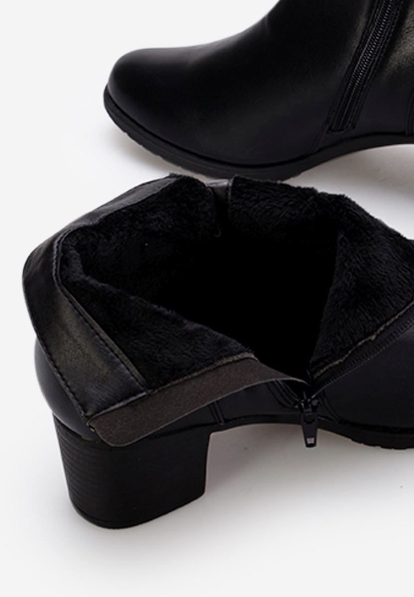 Botine cu toc mic negre Forli