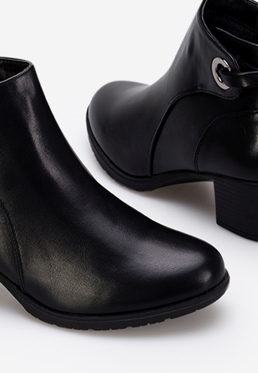 Botine cu toc mic negre Forli