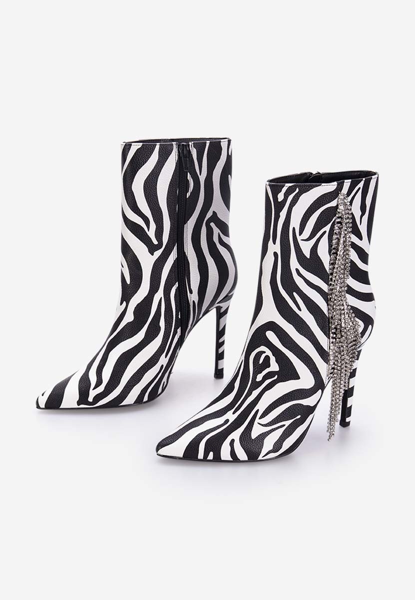 Botine stiletto zebra Viedma