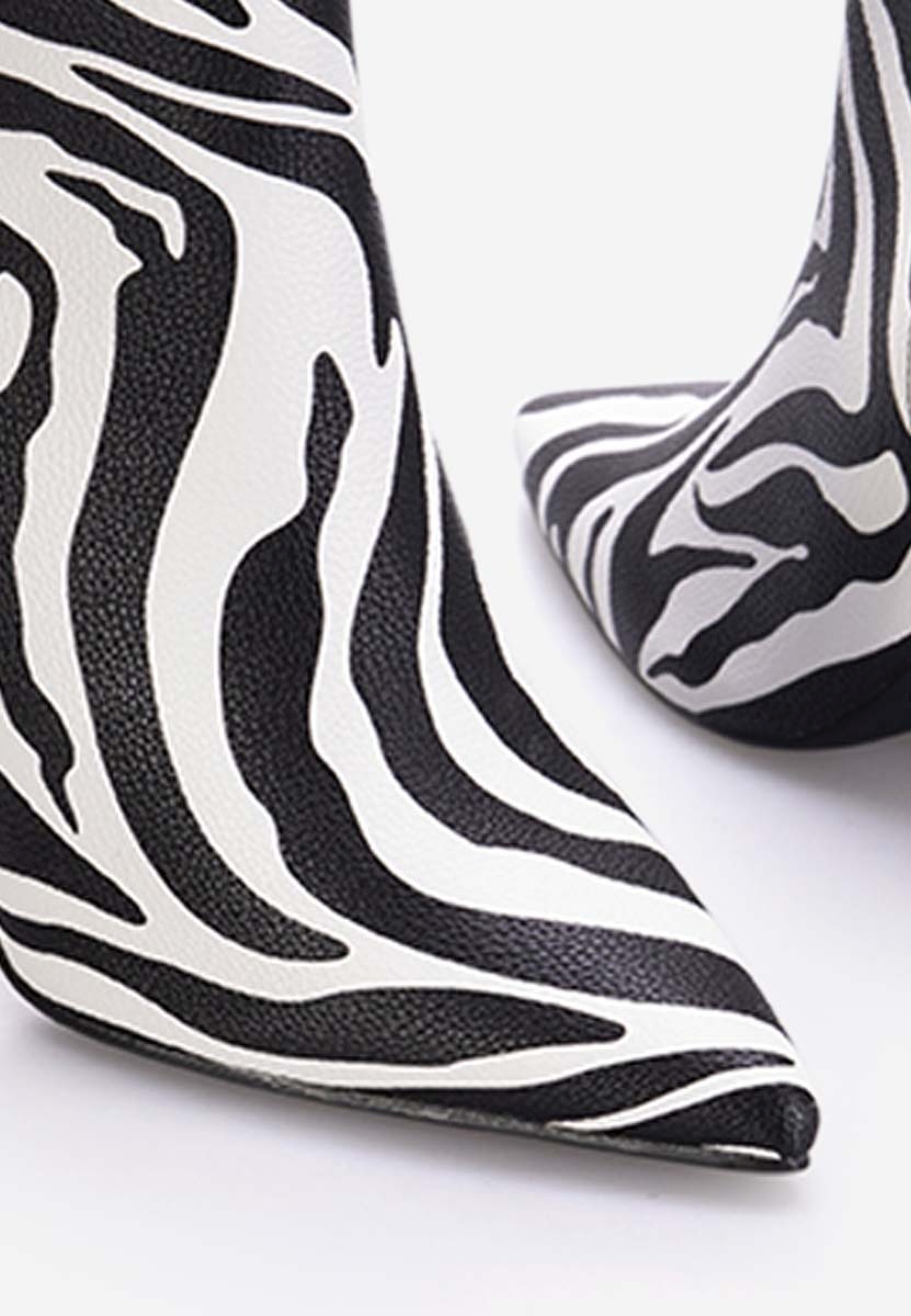 Botine stiletto zebra Viedma