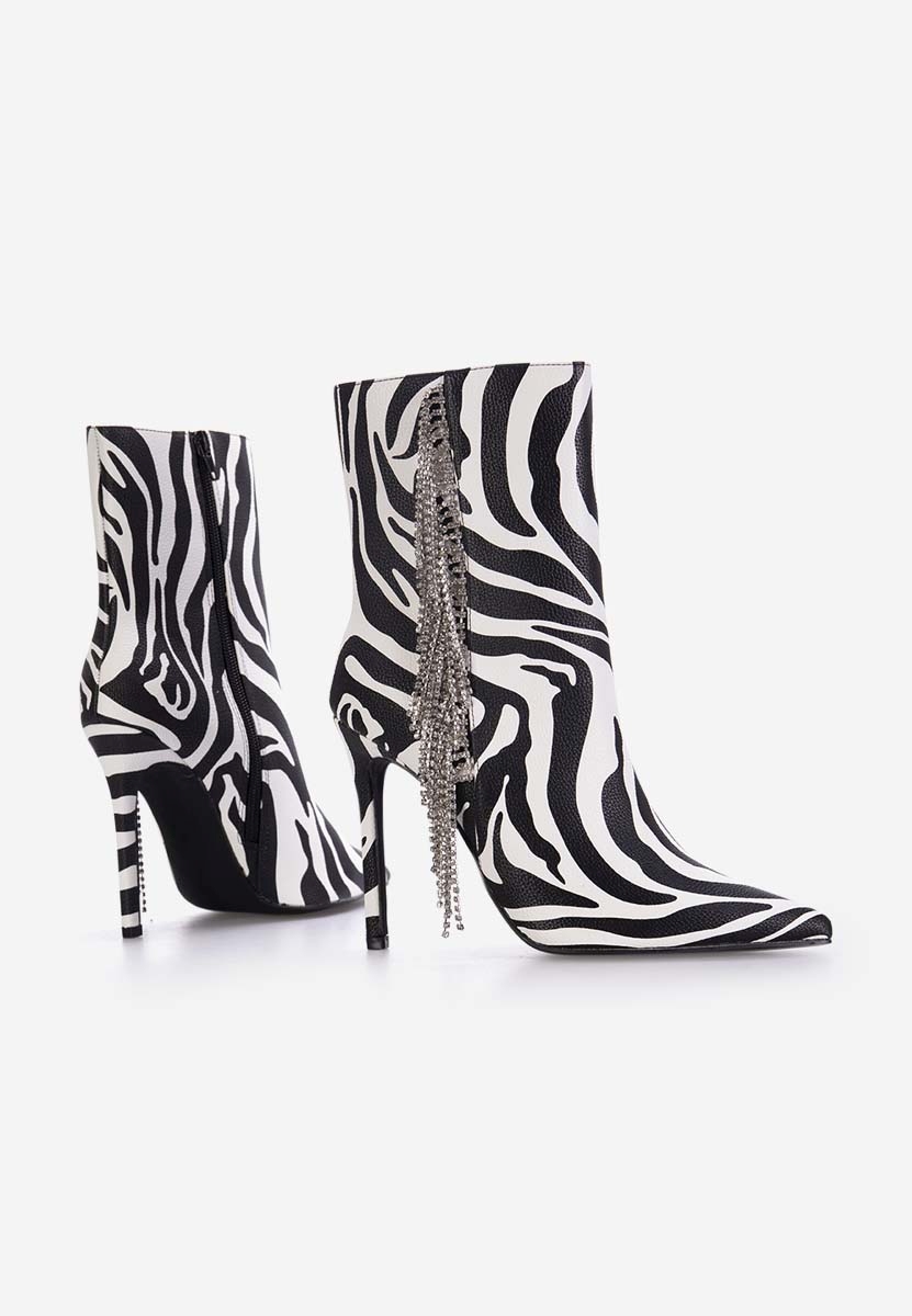 Botine stiletto zebra Viedma