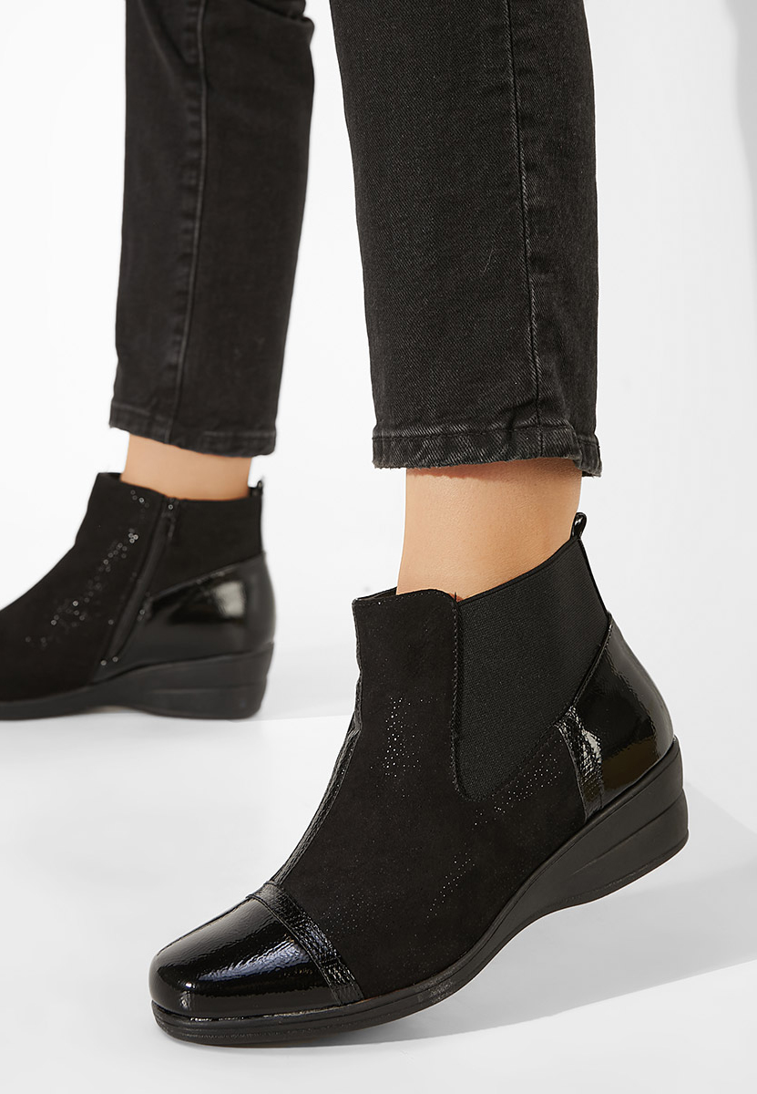 Ghete cu platforma negre Aversa