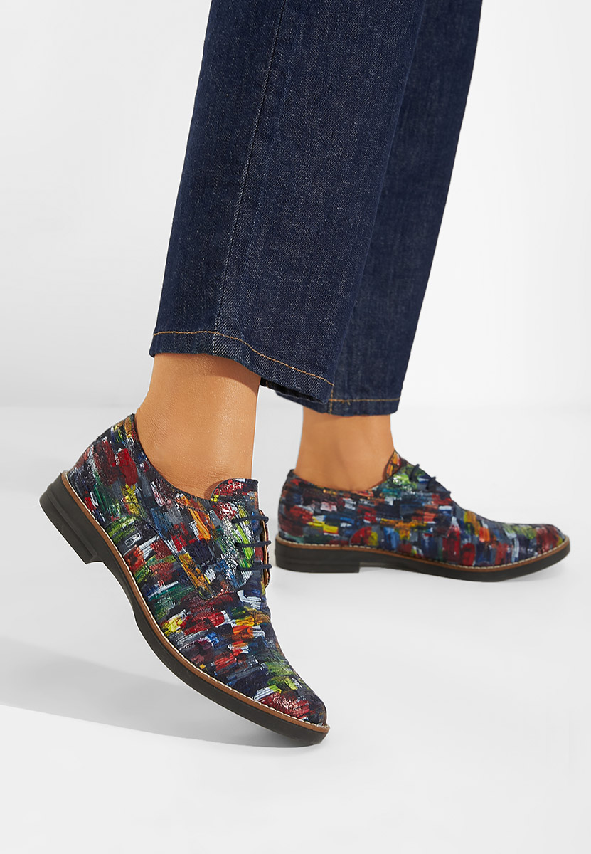 Pantofi derby piele multicolori Otivera V2