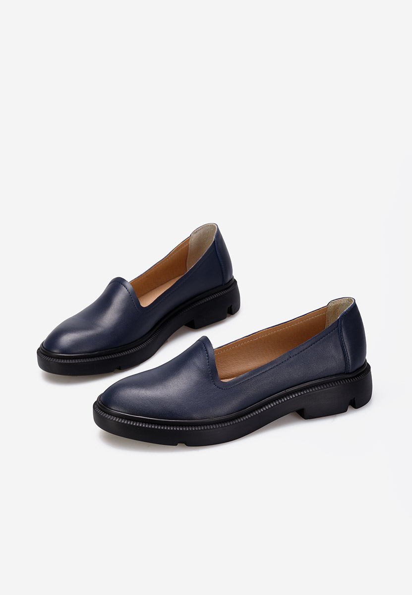 Pantofi casual dama piele navy Manara