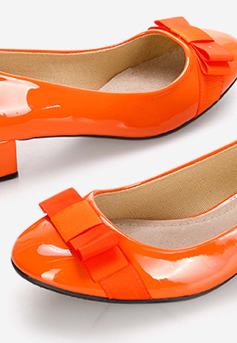Pantofi cu toc lacuiti Carasca portocalii Pantofi cu toc lacuiti Carasca portocalii