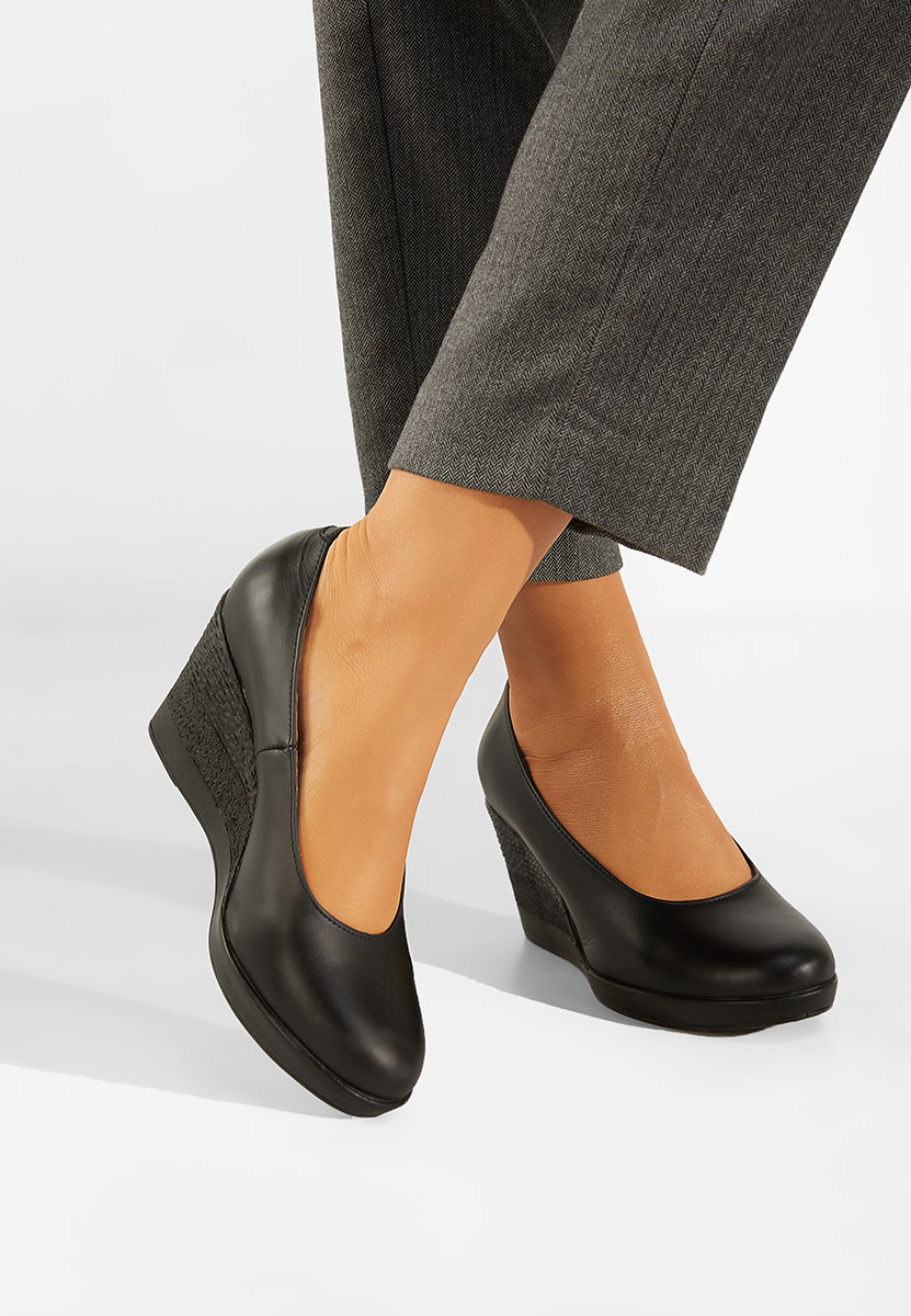 Pantofi cu platforma negri Zolia