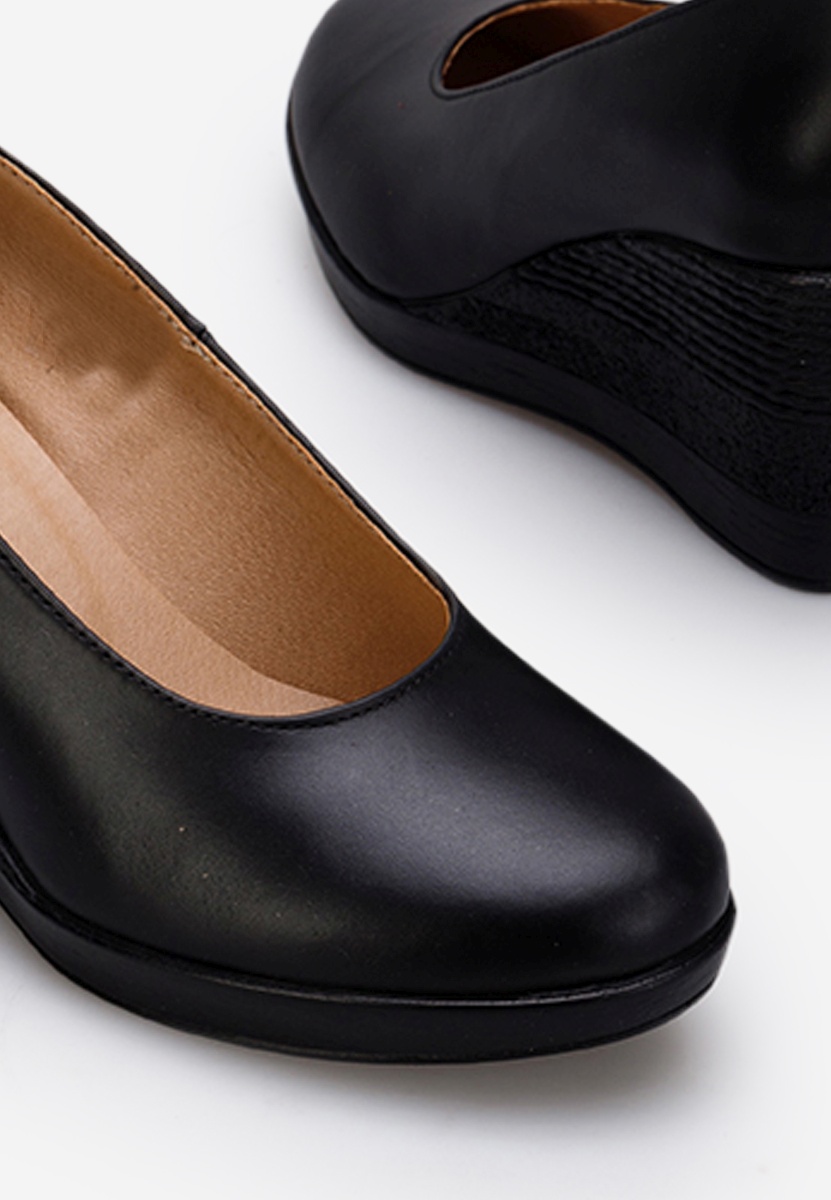 Pantofi cu platforma negri Zolia