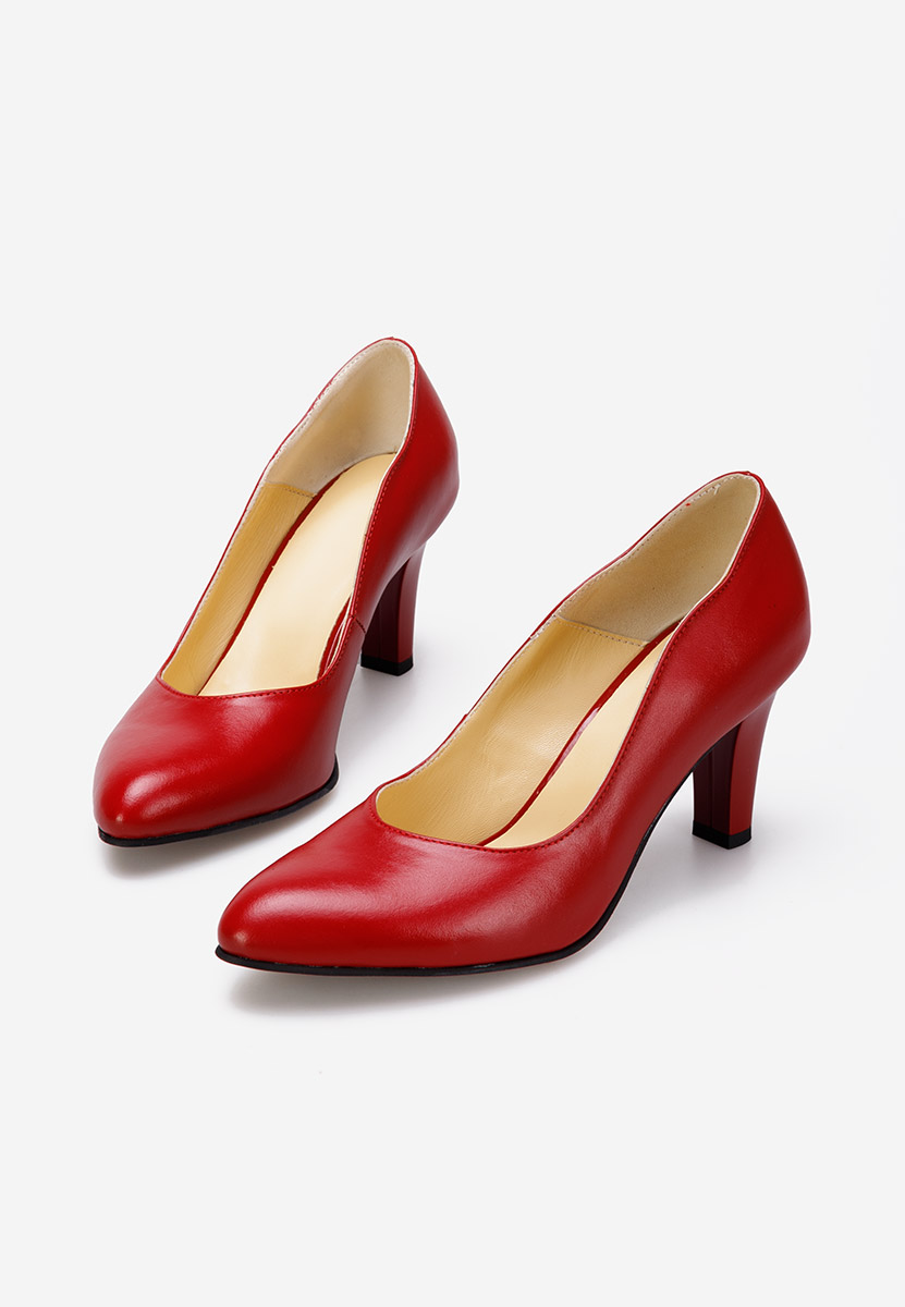 Pantofi dama piele naturala Escanuela rosii