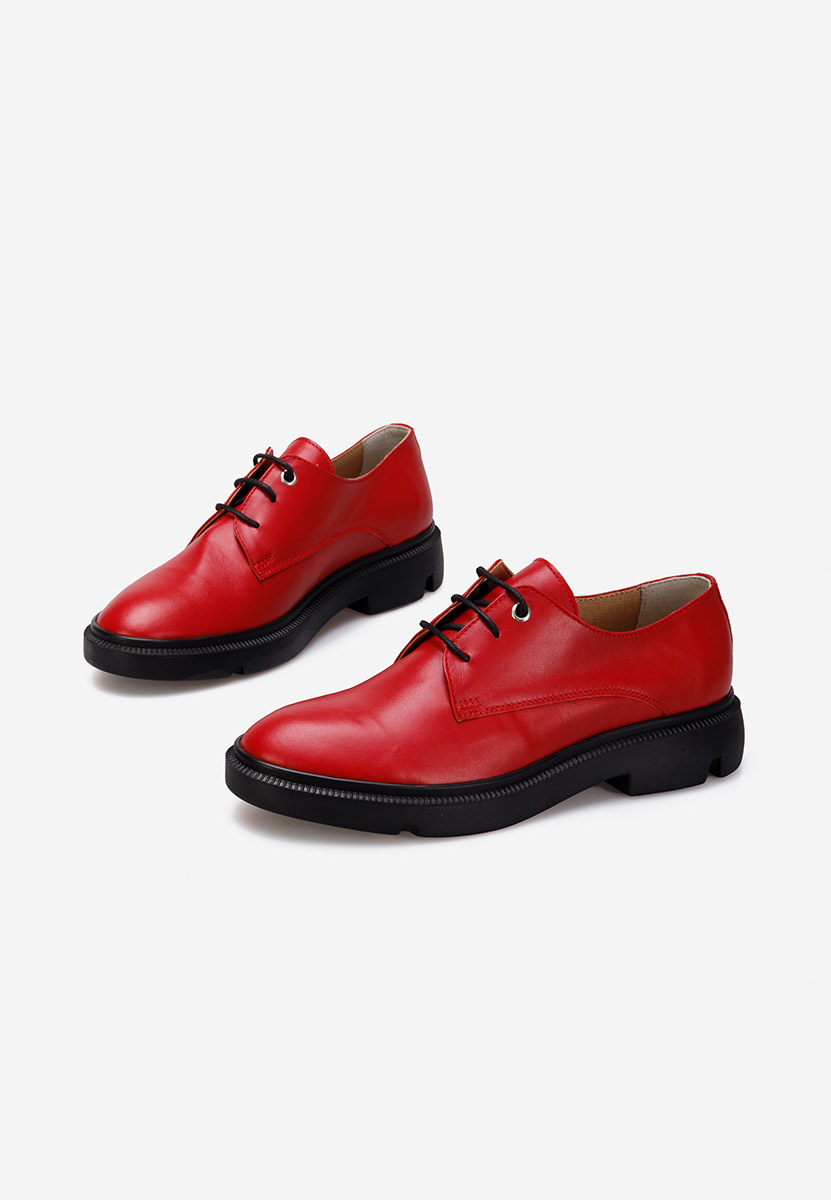 Pantofi derby piele rosii Pelado