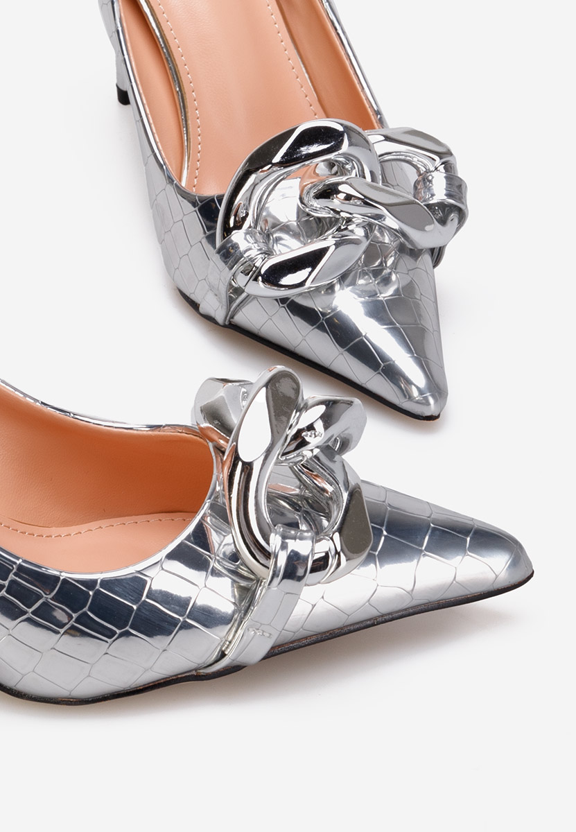 Pantofi stiletto argintii Corrientes