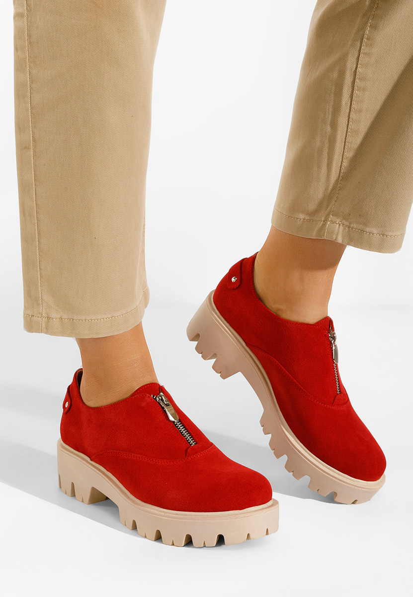 Pantofi casual dama piele Brindisi V2 rosii