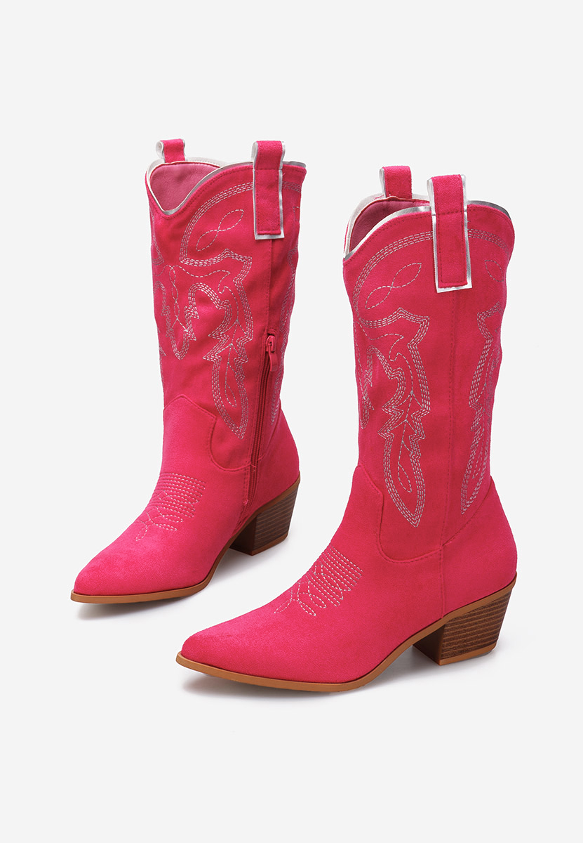Cizme cowboy dama roz Texina