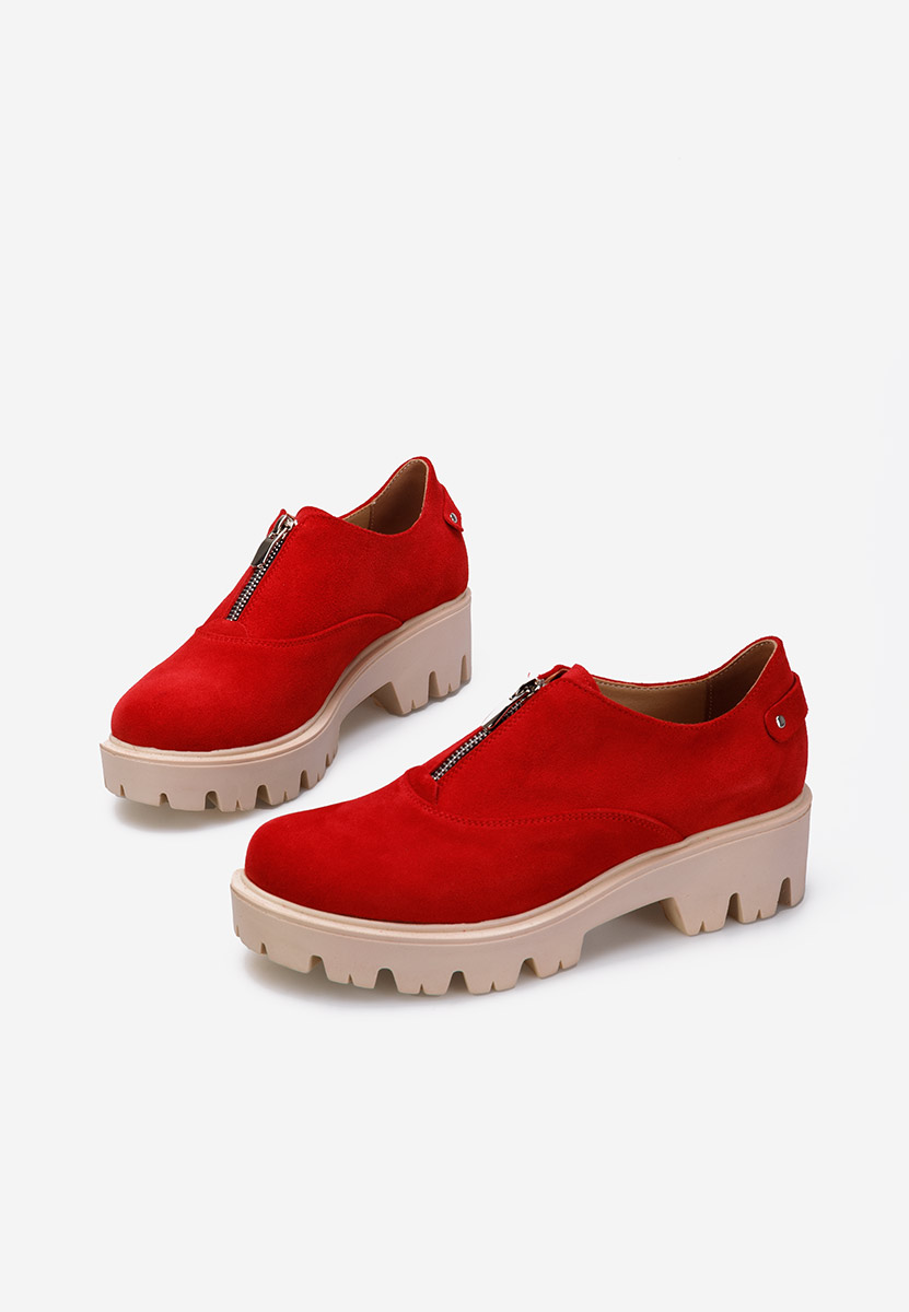 Pantofi casual dama piele Brindisi V2 rosii