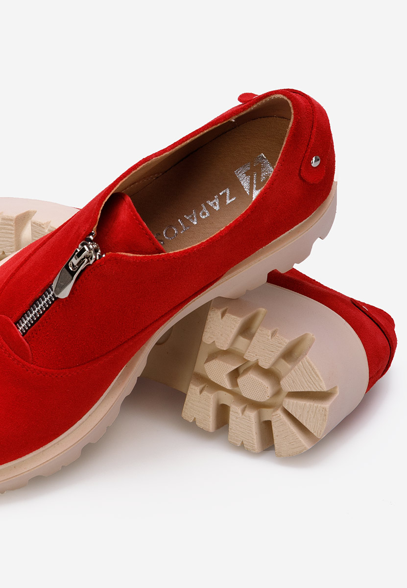 Pantofi casual dama piele Brindisi V2 rosii