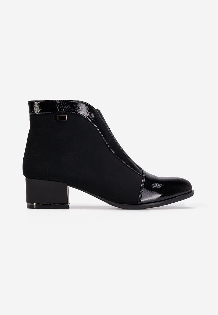 Botine cu toc gros negre Gava