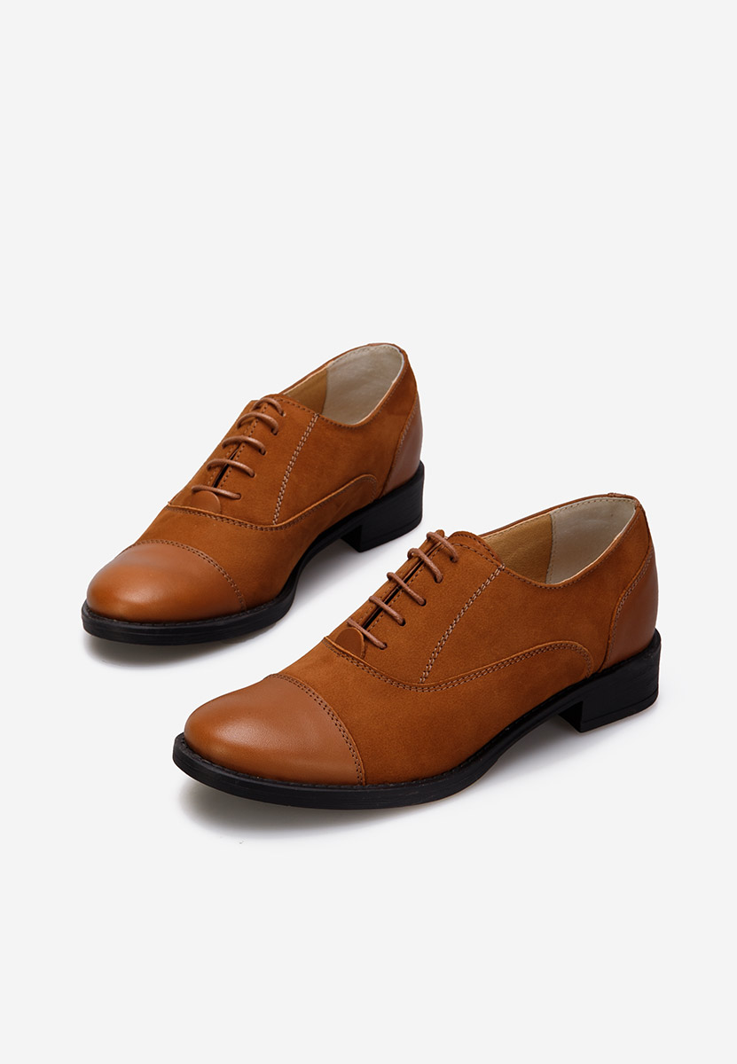 Pantofi oxford dama camel Genave