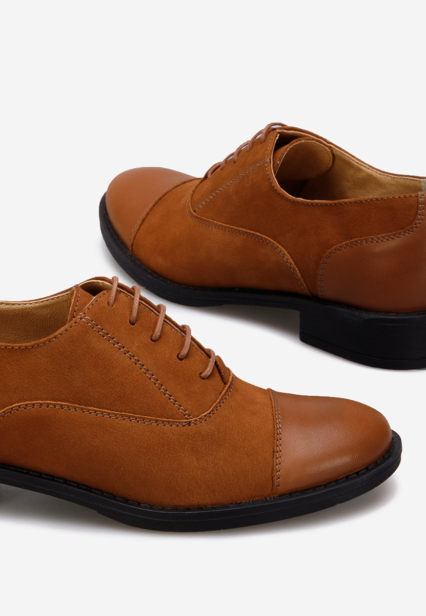 Pantofi oxford dama camel Genave