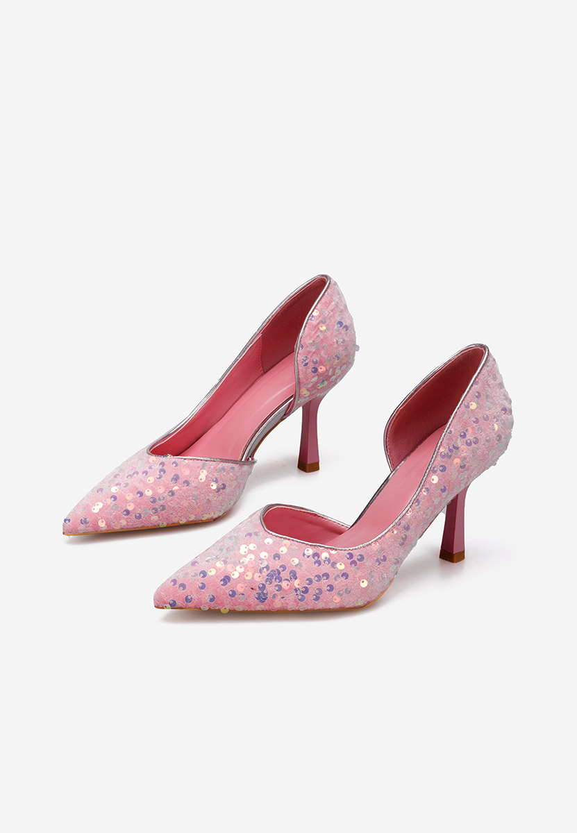 Pantofi cu toc stiletto roz Oliveria
