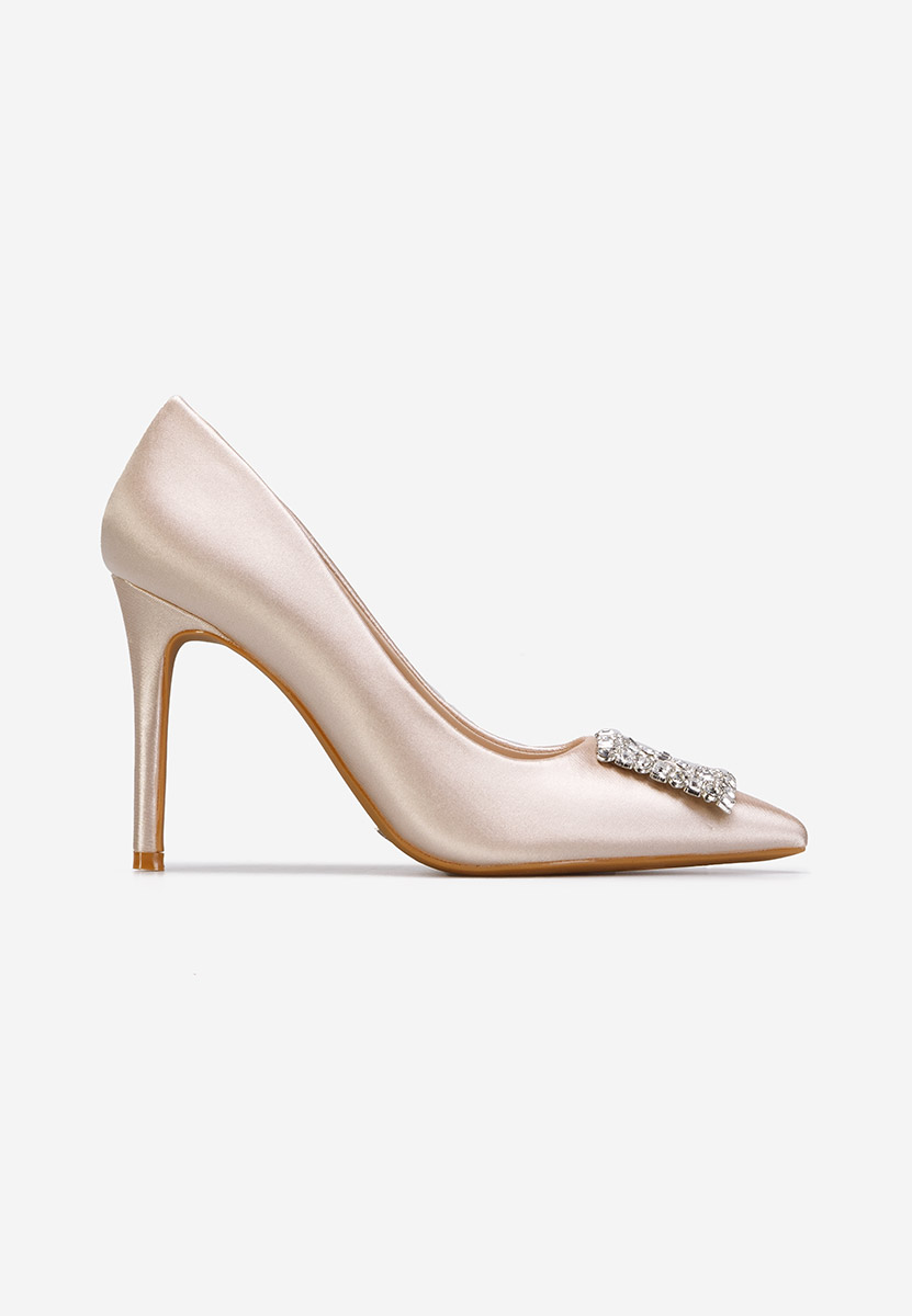 Pantofi stiletto champagne Leonida S