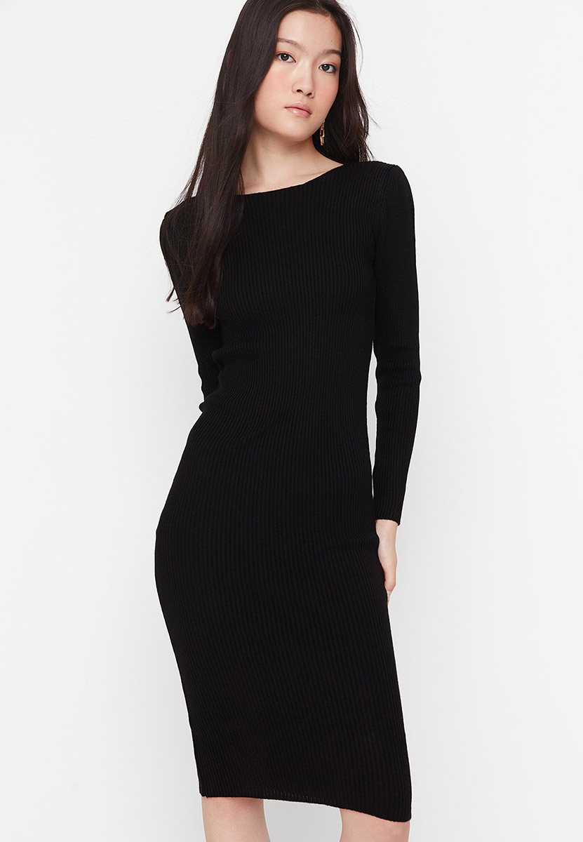 Rochie midi neagra Gina