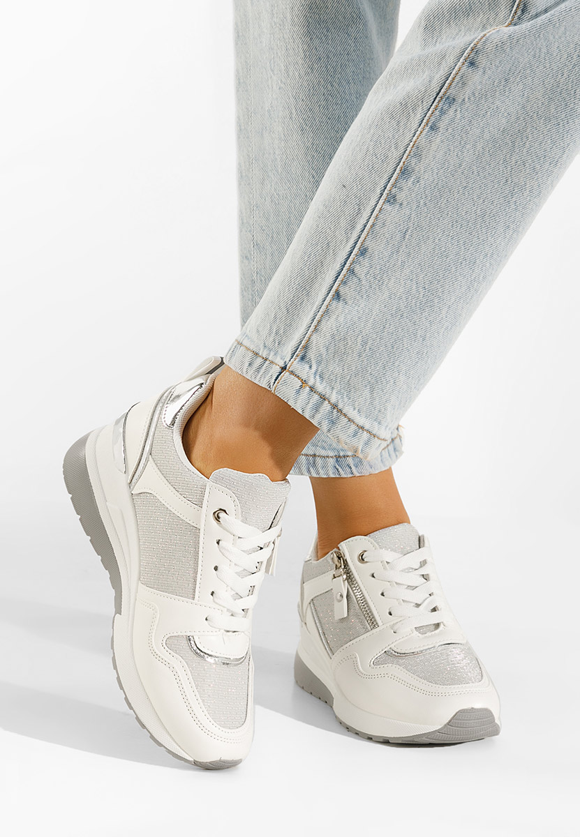 Sneakers cu platforma Rafina V2 albi