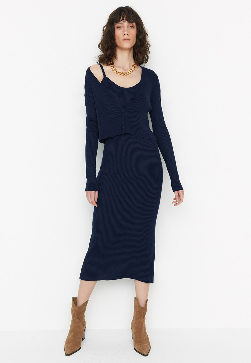 Rochie lunga navy Campina