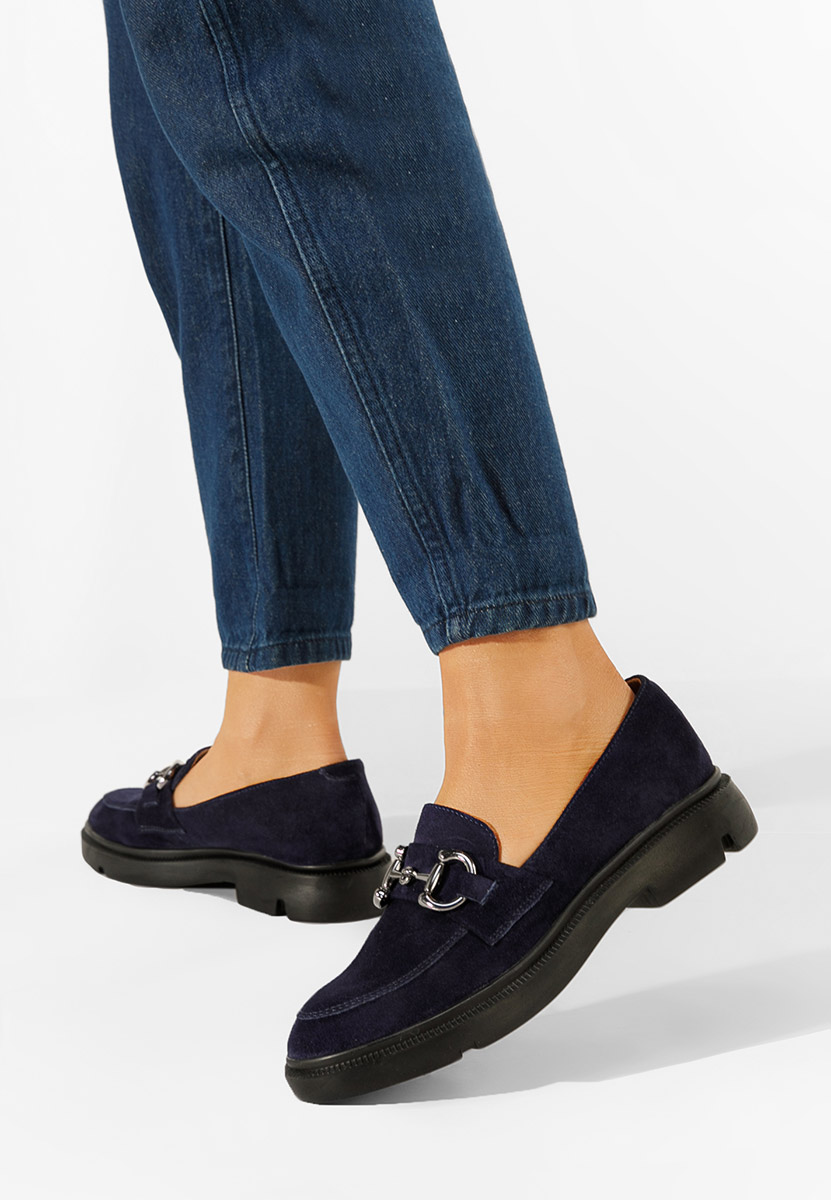 Mocasini dama piele Duquesa navy