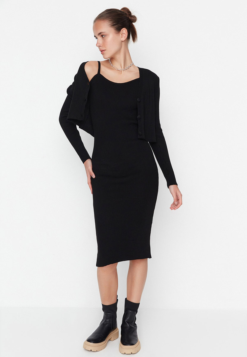 Rochie lunga neagra Campina