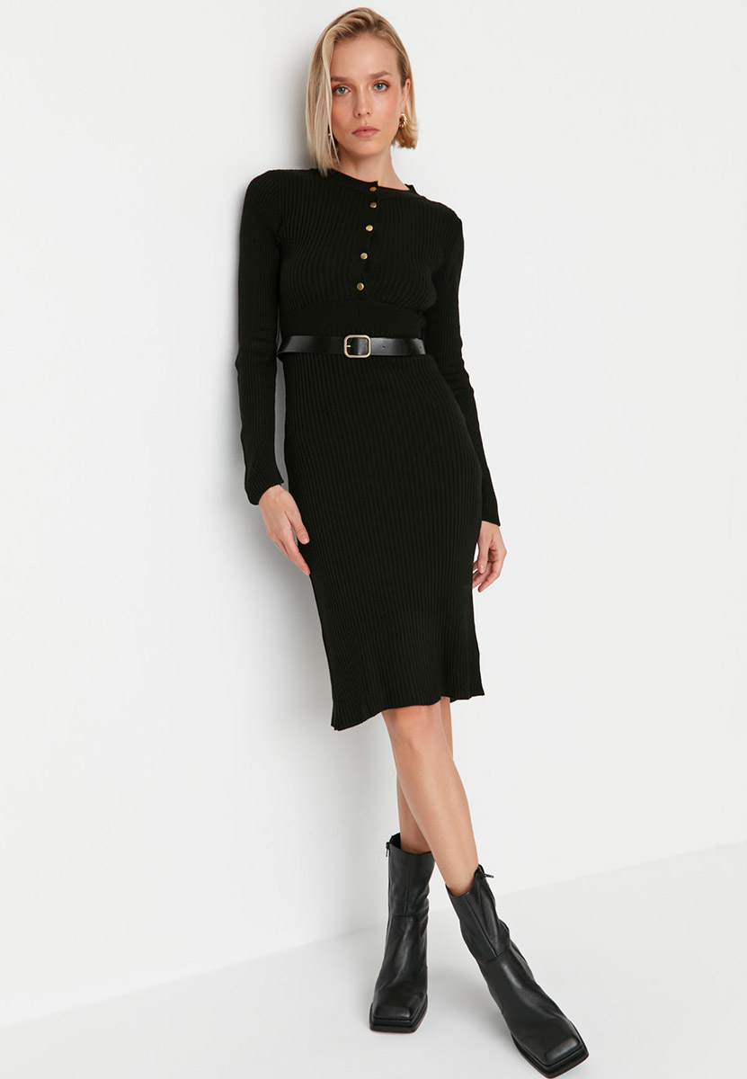 Rochie midi neagra Rubina