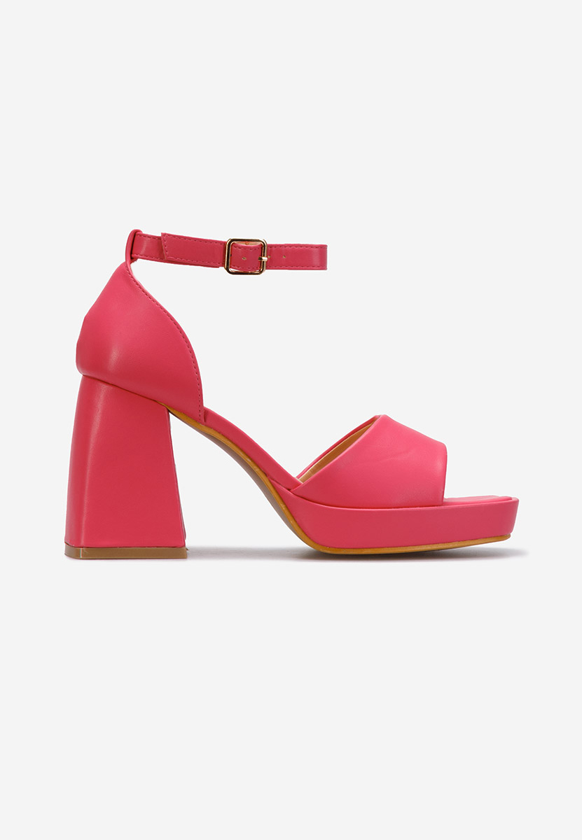 Sandale cu toc gros Alexaria fucsia