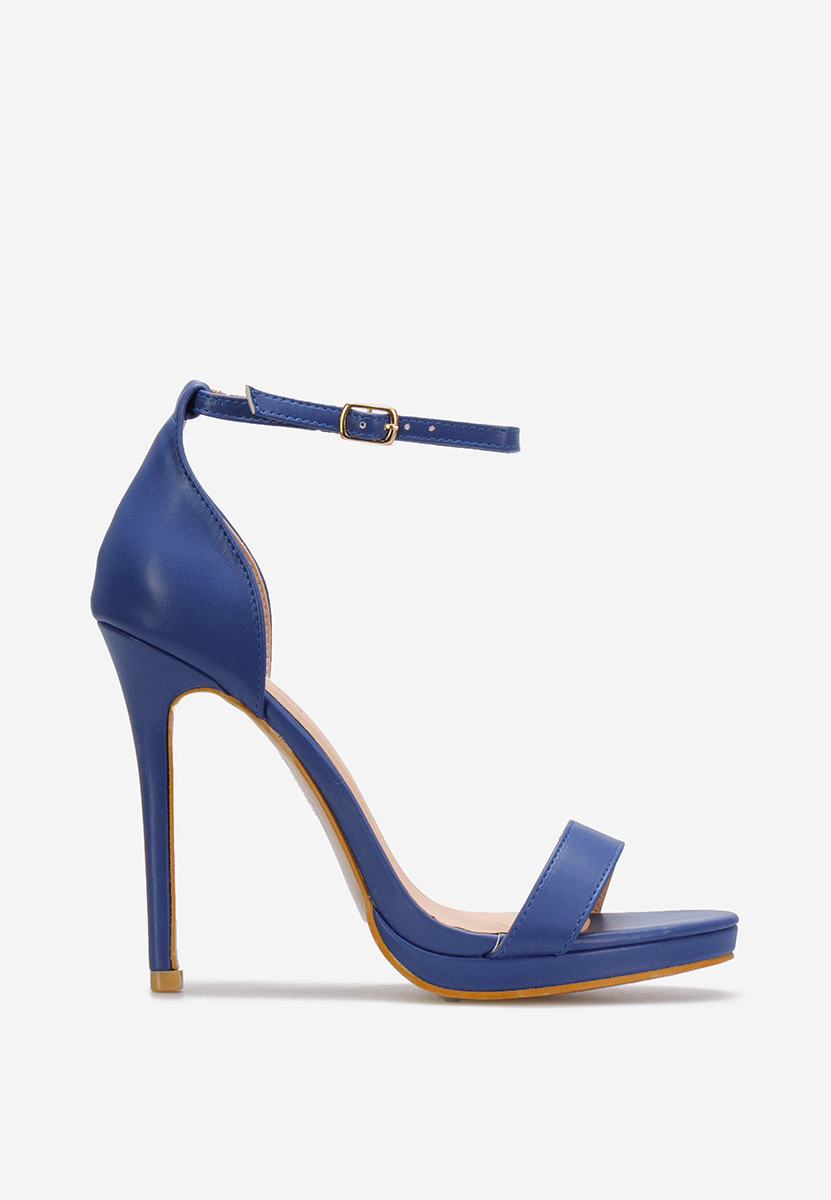 Sandale cu toc subtire albastre Marilia
