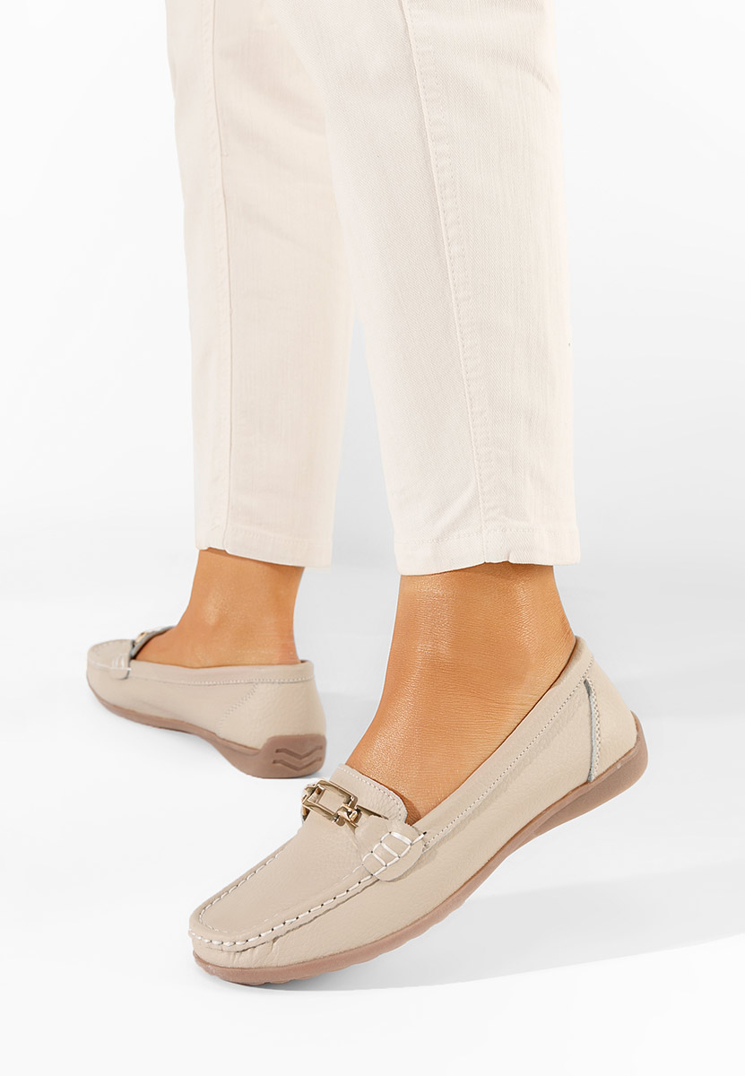 Mocasini dama piele Celetina bej