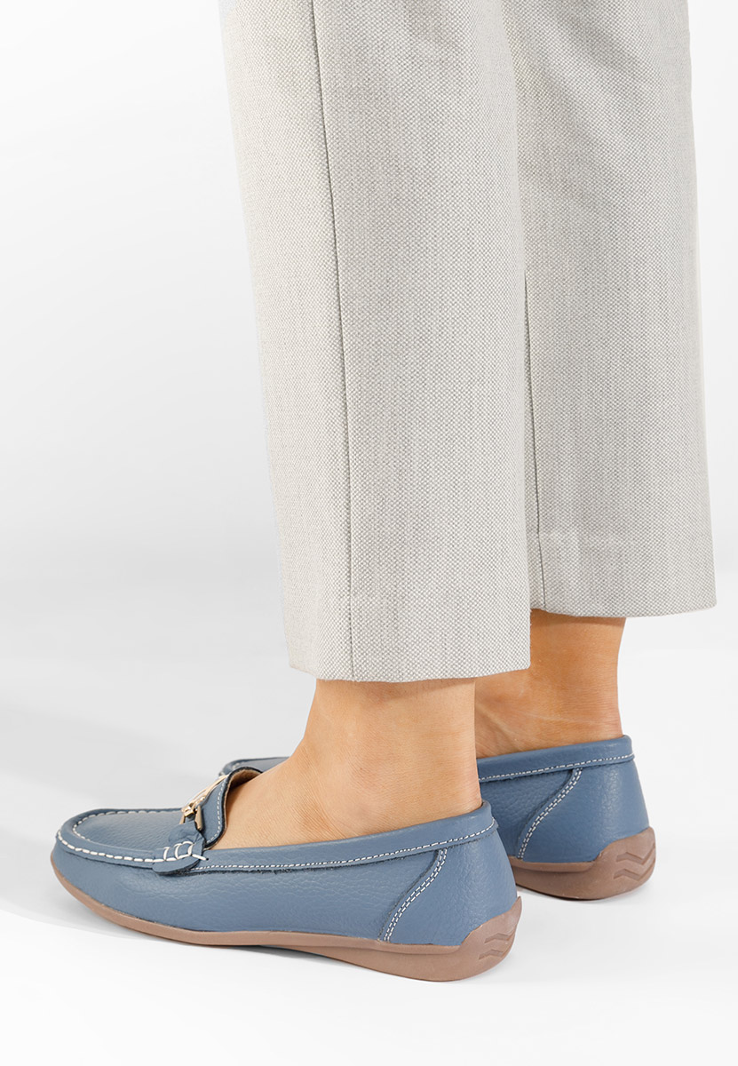 Mocasini dama piele Celetina denim