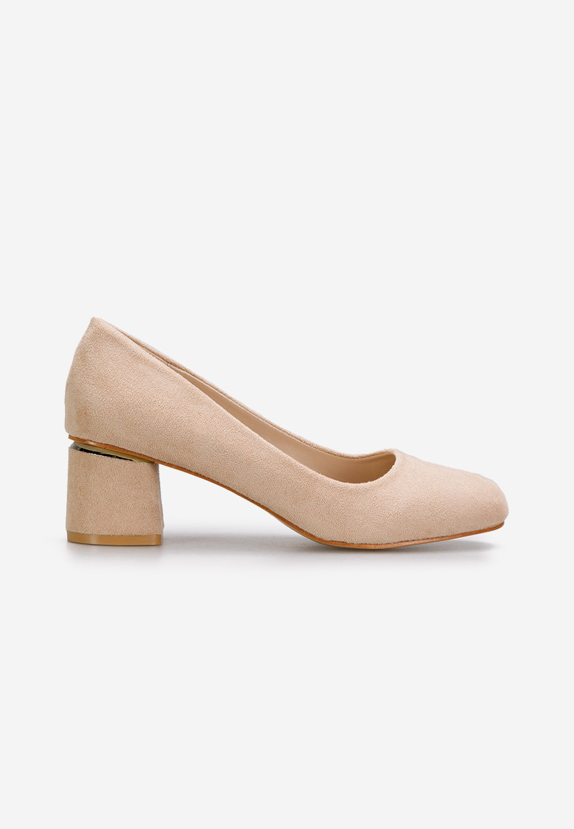 Pantofi cu toc gros Cabrilia kaki