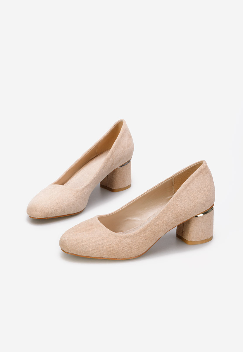 Pantofi cu toc gros Cabrilia kaki