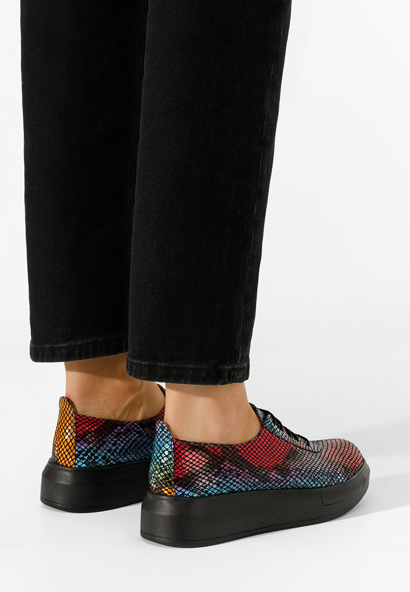 Pantofi casual dama piele Elma multicolori