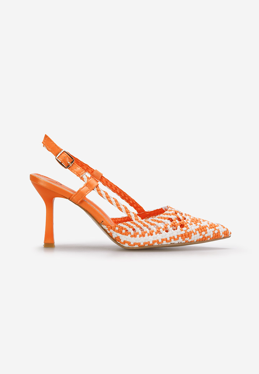 Pantofi stiletto slingback Heliosa portocalii