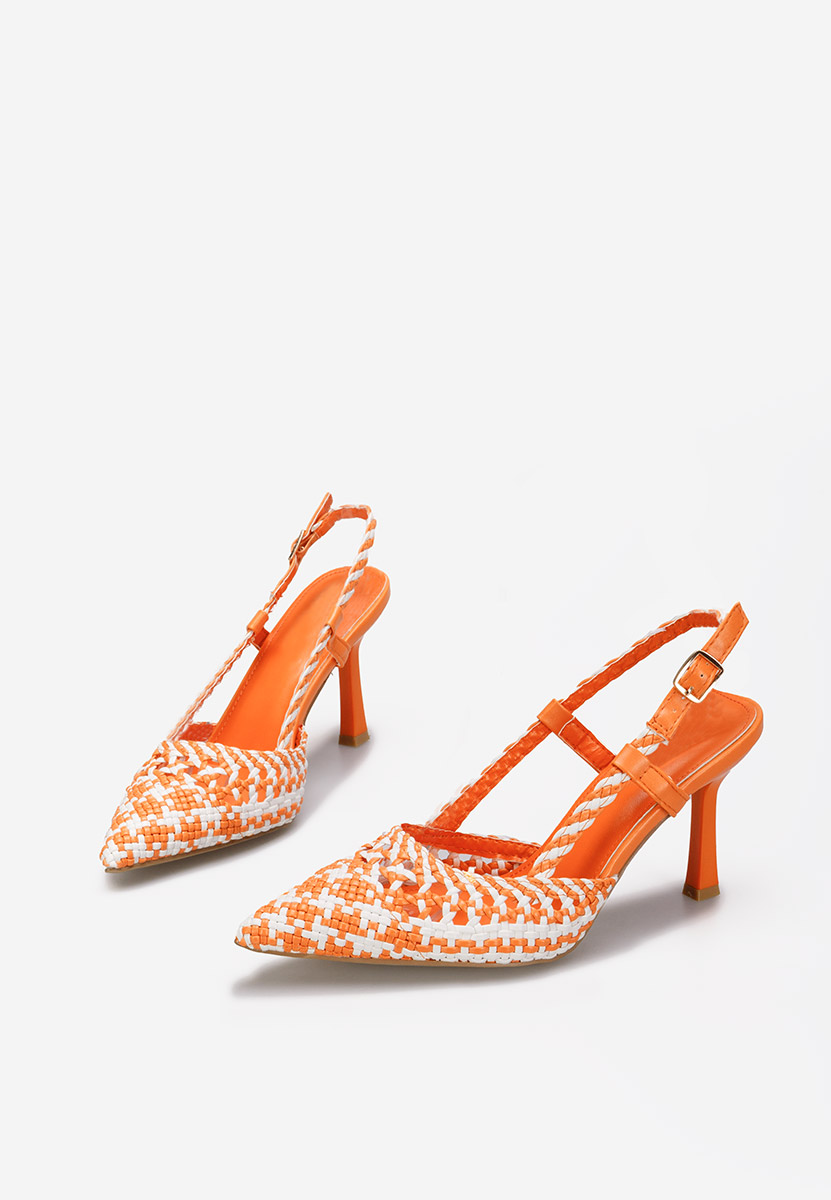 Pantofi stiletto slingback Heliosa portocalii