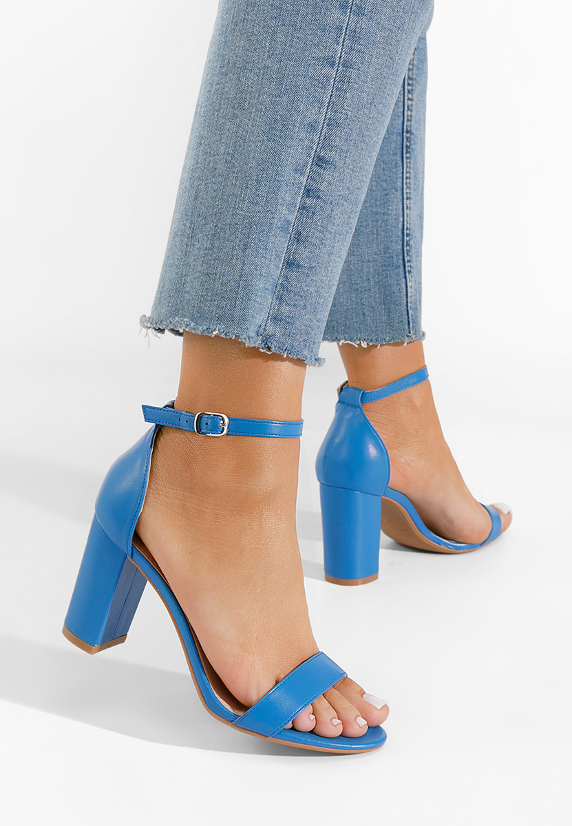 Sandale cu toc gros Lorelia albastre
