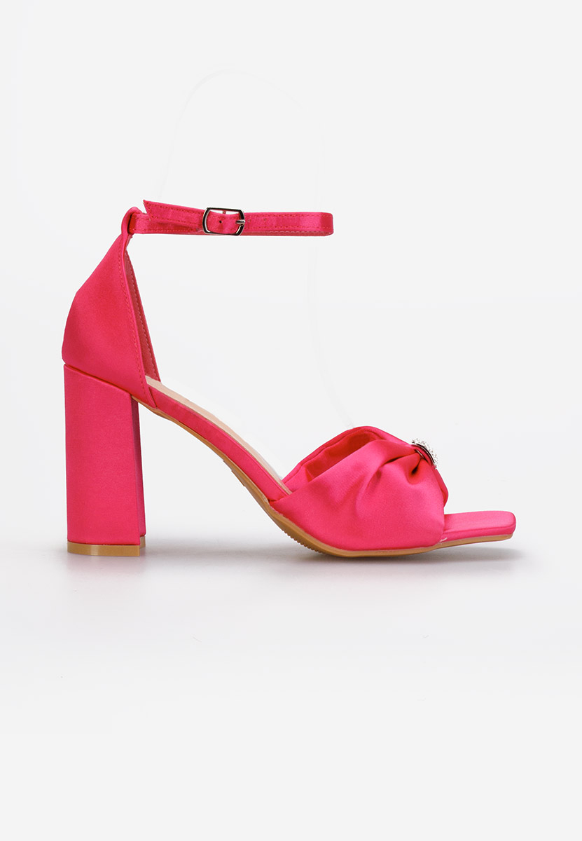 Sandale cu toc gros Leilia fucsia