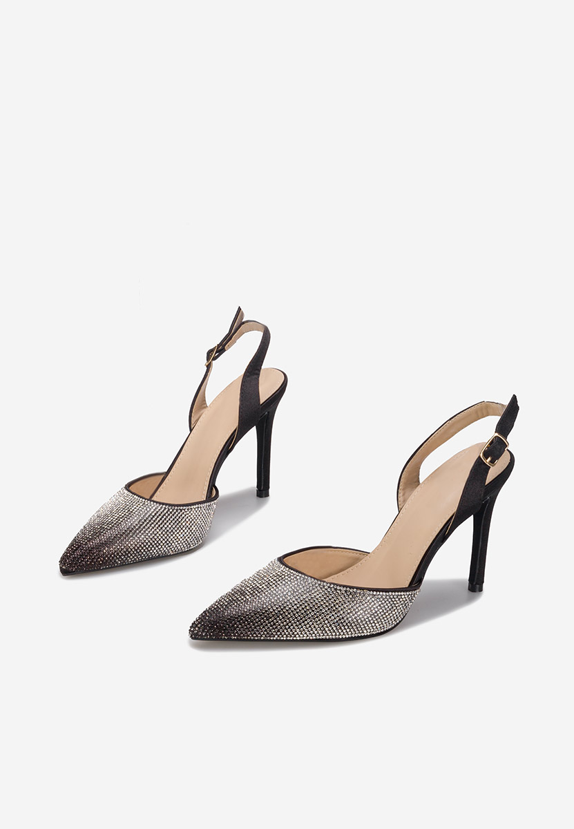 Pantofi stiletto slingback Ofeliya negri