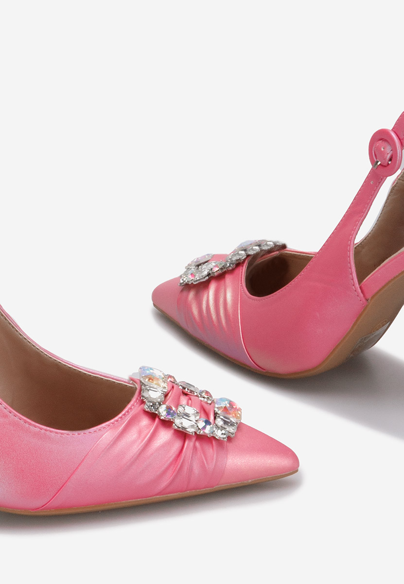 Pantofi cu pietricele Zorita roz