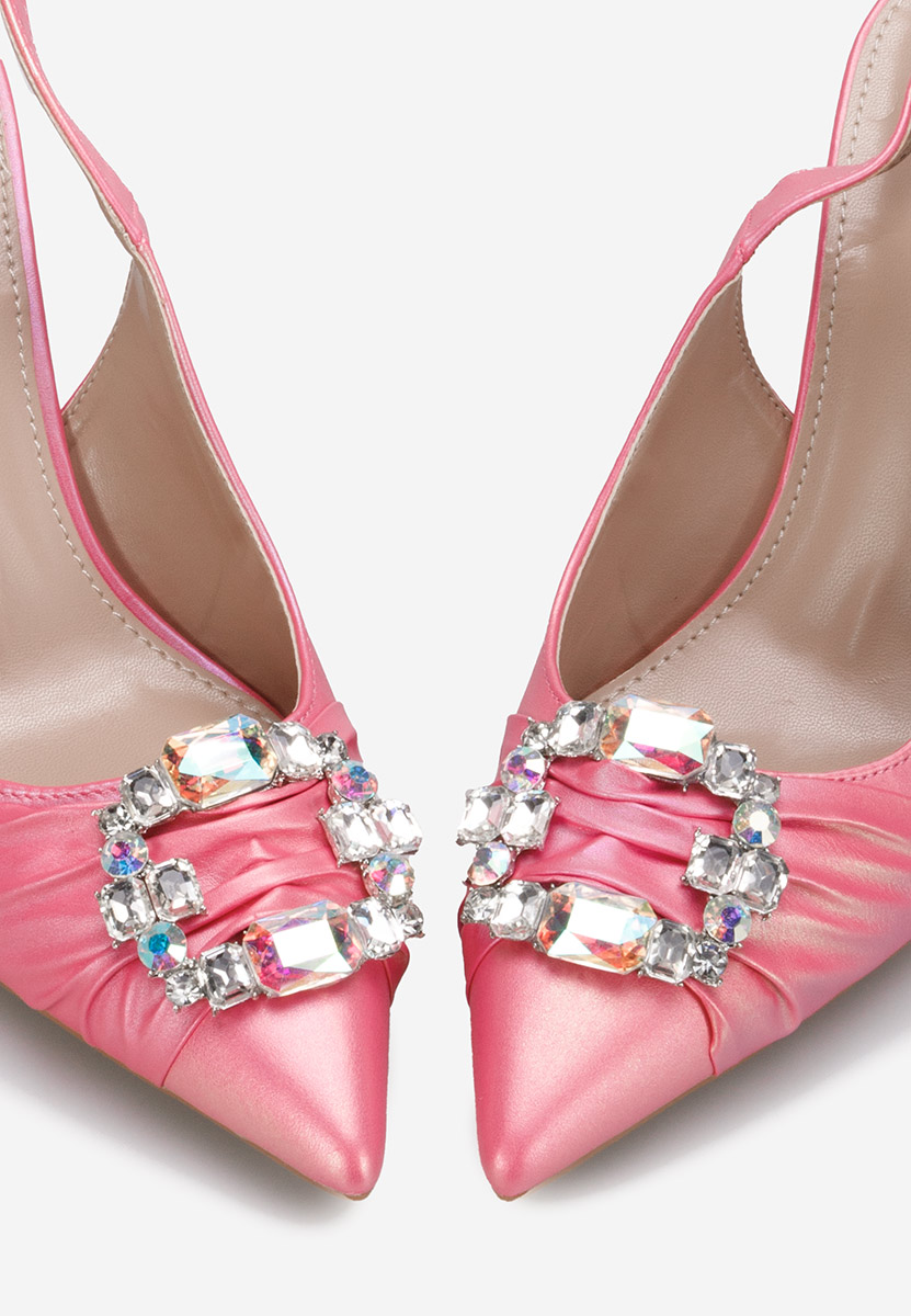 Pantofi cu pietricele Zorita roz
