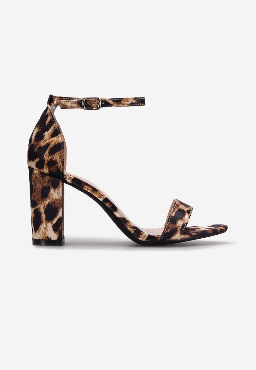 Sandale cu toc gros Lorelia leopard