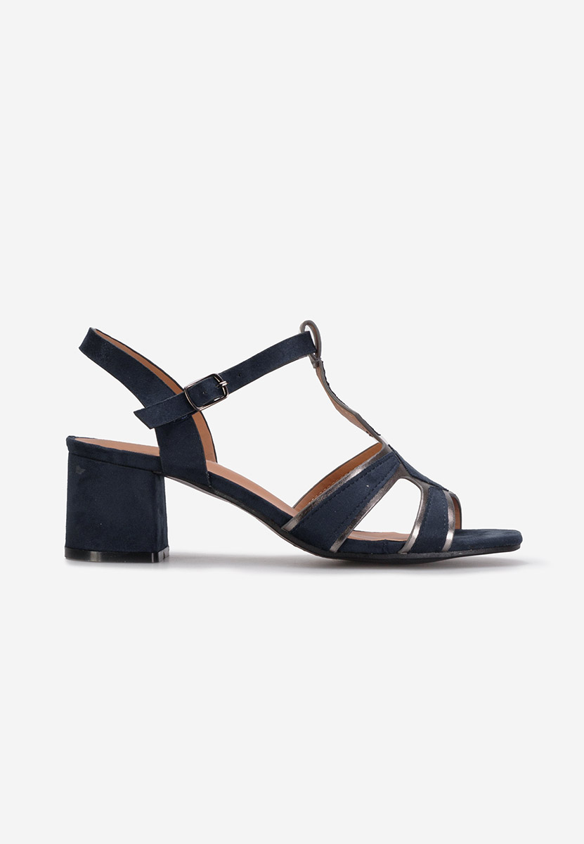 Sandale cu toc gros Sarosia navy