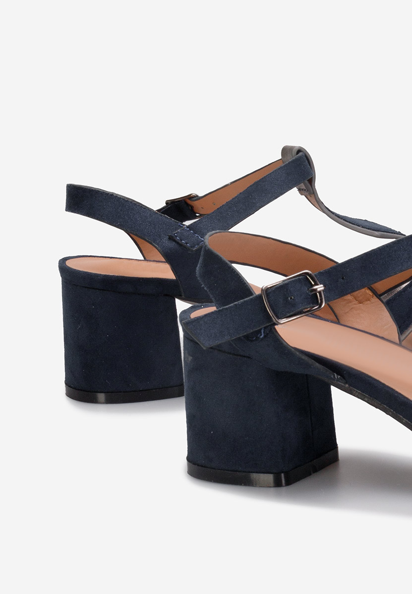 Sandale cu toc gros Sarosia navy