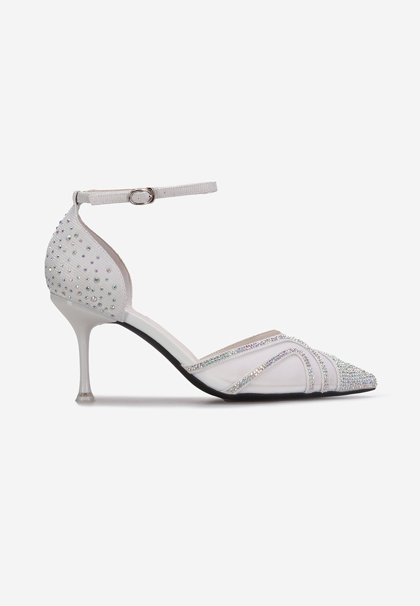 Pantofi cu pietricele Viaregia albi