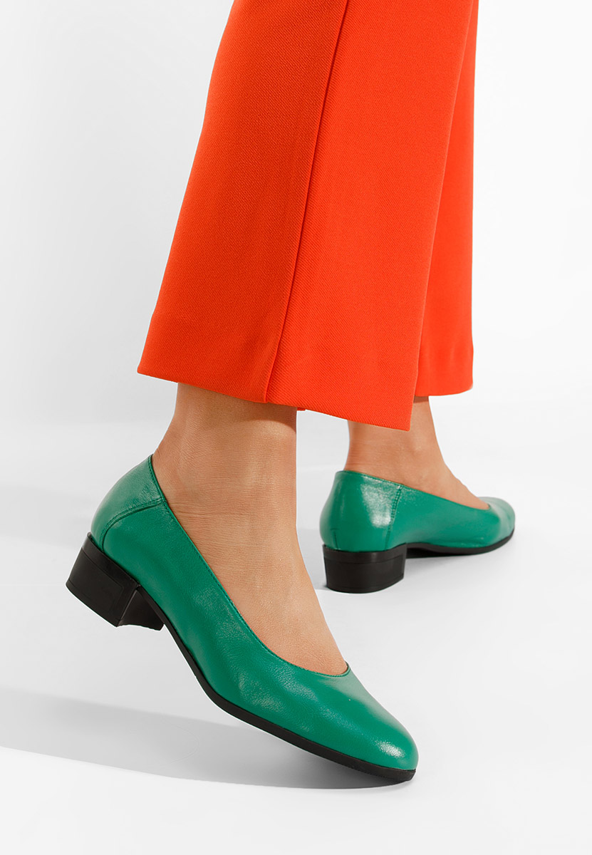 Pantofi dama piele naturala Montremy verzi