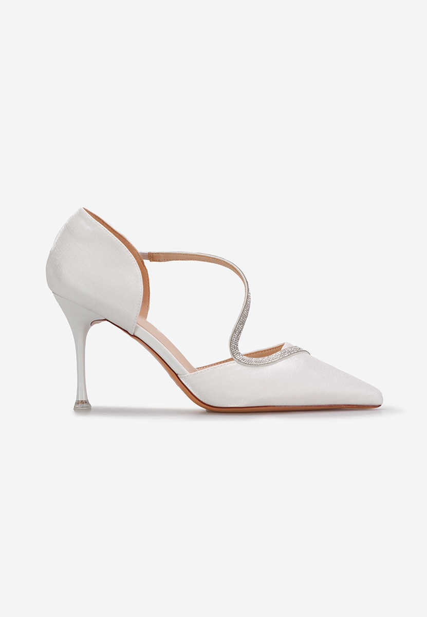 Pantofi stiletto eleganti albi Lavada V2