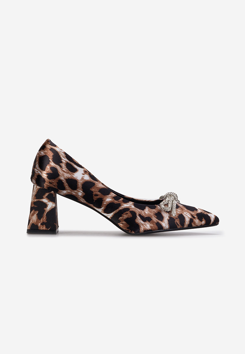 Pantofi cu bijuterie Abigale leopard